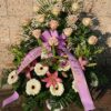 Cesto con rose rosa