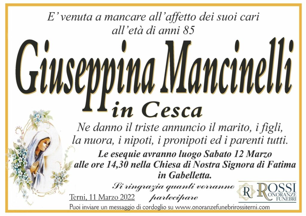 funerale-giuseppina-mancinelli-terni