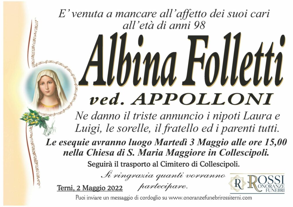 funerale-albina-folletti-terni