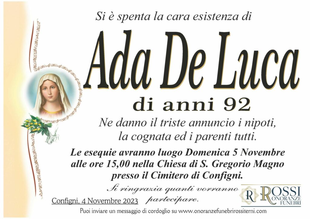 funerale-ada-de-luca-configni